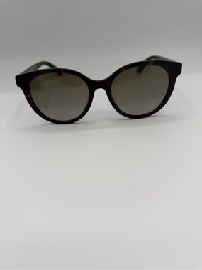 Gucci Round Sunglasses Tortoiseshell Web Stripe GG Logo Oversized